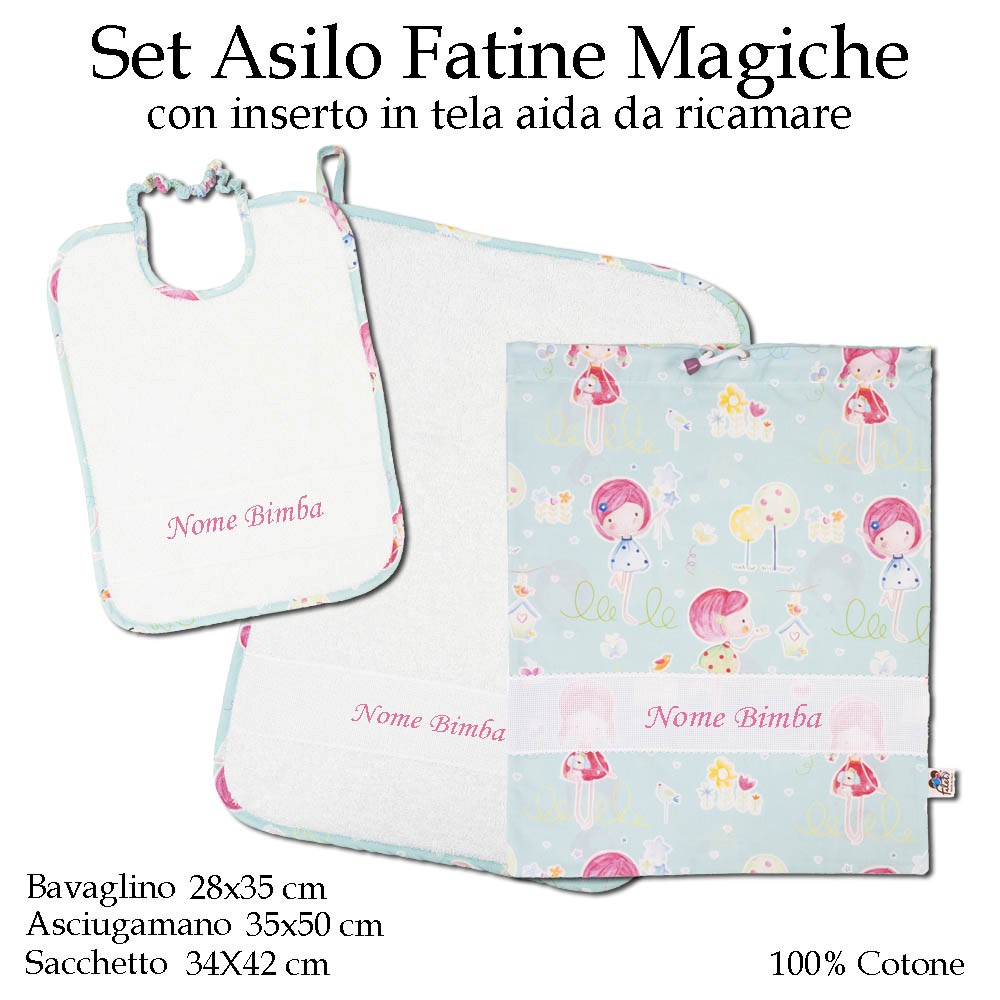 Set Asilo Nido personalizzato con nome - 3 pezzi