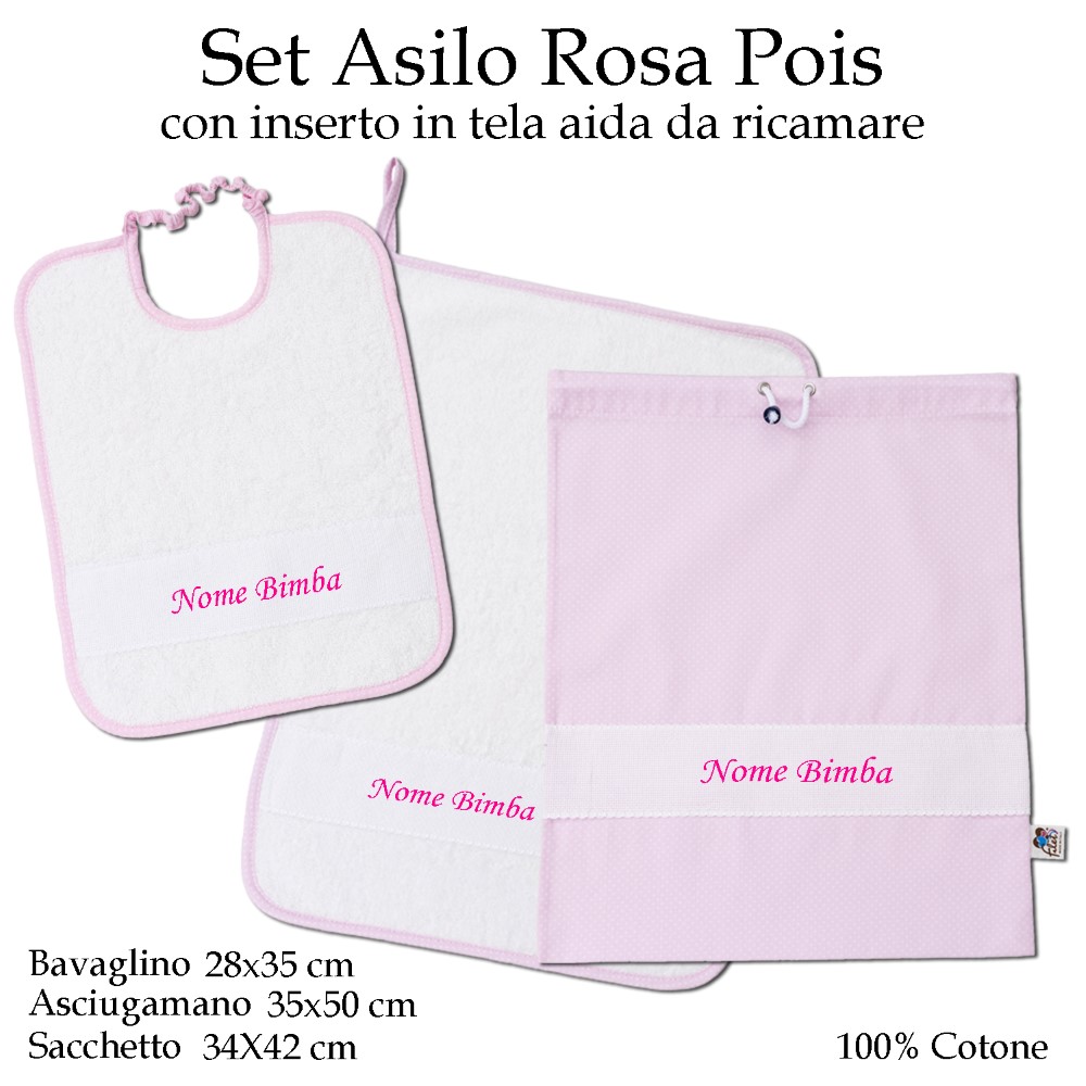 Set Asilo Nido personalizzato con nome - 3 pezzi