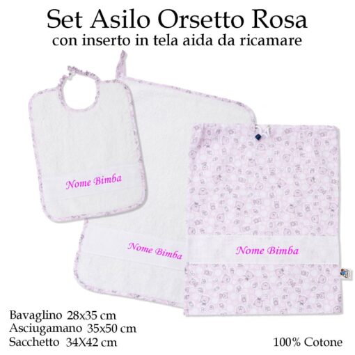 Set-asilo-orsetto-rosa-601A