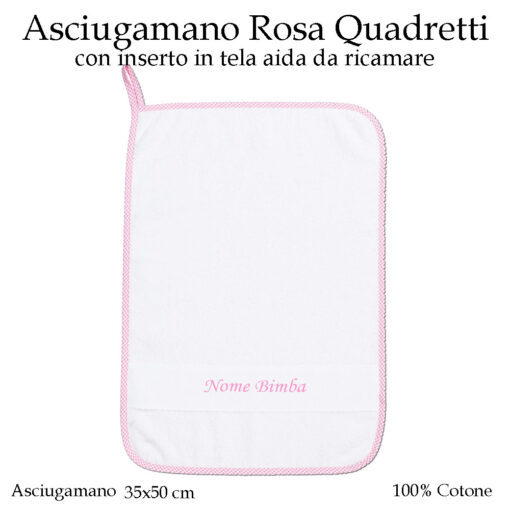 Asciugamano-asilo-nido-Rosa-quadretti-AS02-08
