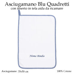 Asciugamano Scuola Materna Blu Quadretti