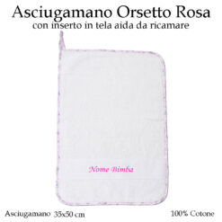Asciugamano Scuola Materna Orsetto Rosa