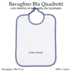 Bavaglino Scuola Materna Blu quadretti
