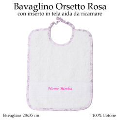 Bavaglino Scuola Materna Orsetto Rosa