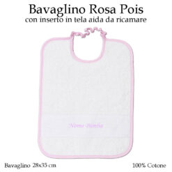 Bavaglino Scuola Materna Rosa Pois