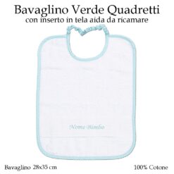 Bavaglino Scuola Materna Verde Quadretti