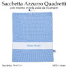 Sacchetta Scuola Materna Azzurro Quadretti