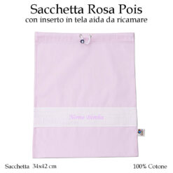 Sacchetta Scuola Materna Rosa Pois