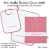 Set Scuola Materna Rosso Quadretti - 3 pezzi