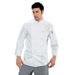 Giacca cuoco chef Isacco 057008 - colore bianco bottoni a pressione - cotone uomo
