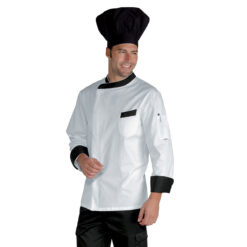 Giacca cuoco chef Durango Isacco 059401 - colore bianco+nero - uomo