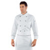 Giacca cuoco chef Pechino Isacco 057451 - colore bianco+nero - cotone 100% uomo