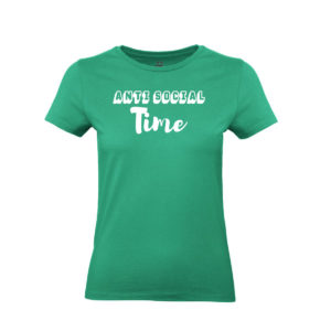 Anti-social-time-t-shirt-maglietta-verde-bianco