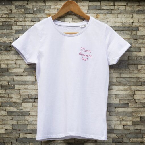 T-shirt-ricamata-cotone-organico-maglietta-mamma-mom-power