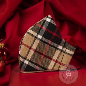 Mascherina-natale-tartan-natalizia-marrone-beige