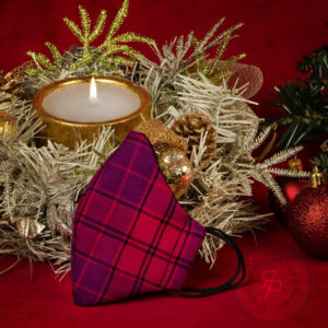 Mascherina-natale-tartan-natalizia-rosso-violetto