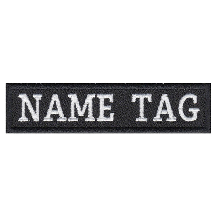 Iguana Custom Confezione 4 Patch Nome Personalizzato | Toppe Ricamate Su Tela Nera Per Giacca O Gilet
