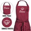 grembiule personalizzato con nome bordeaux