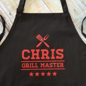 grembiule personalizzato grill master con stelle e nome