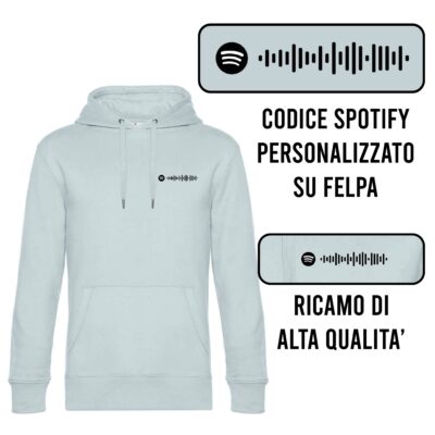 Felpa codice spotify ricamato personalizzato alta qualità