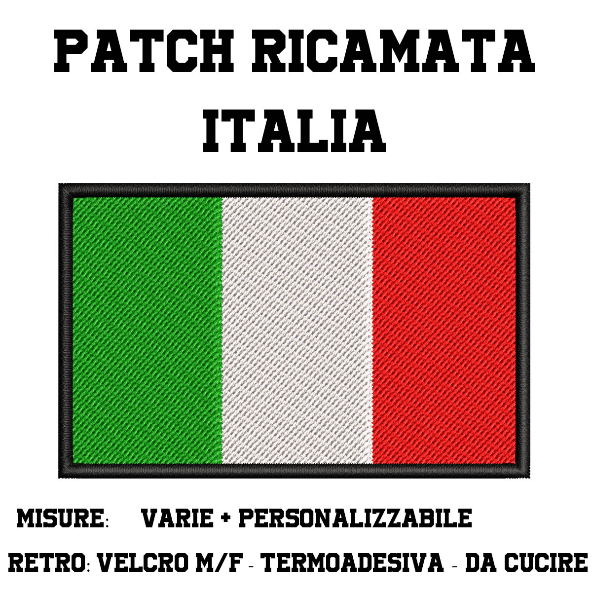 Patch Bandiera Italiana ricamata