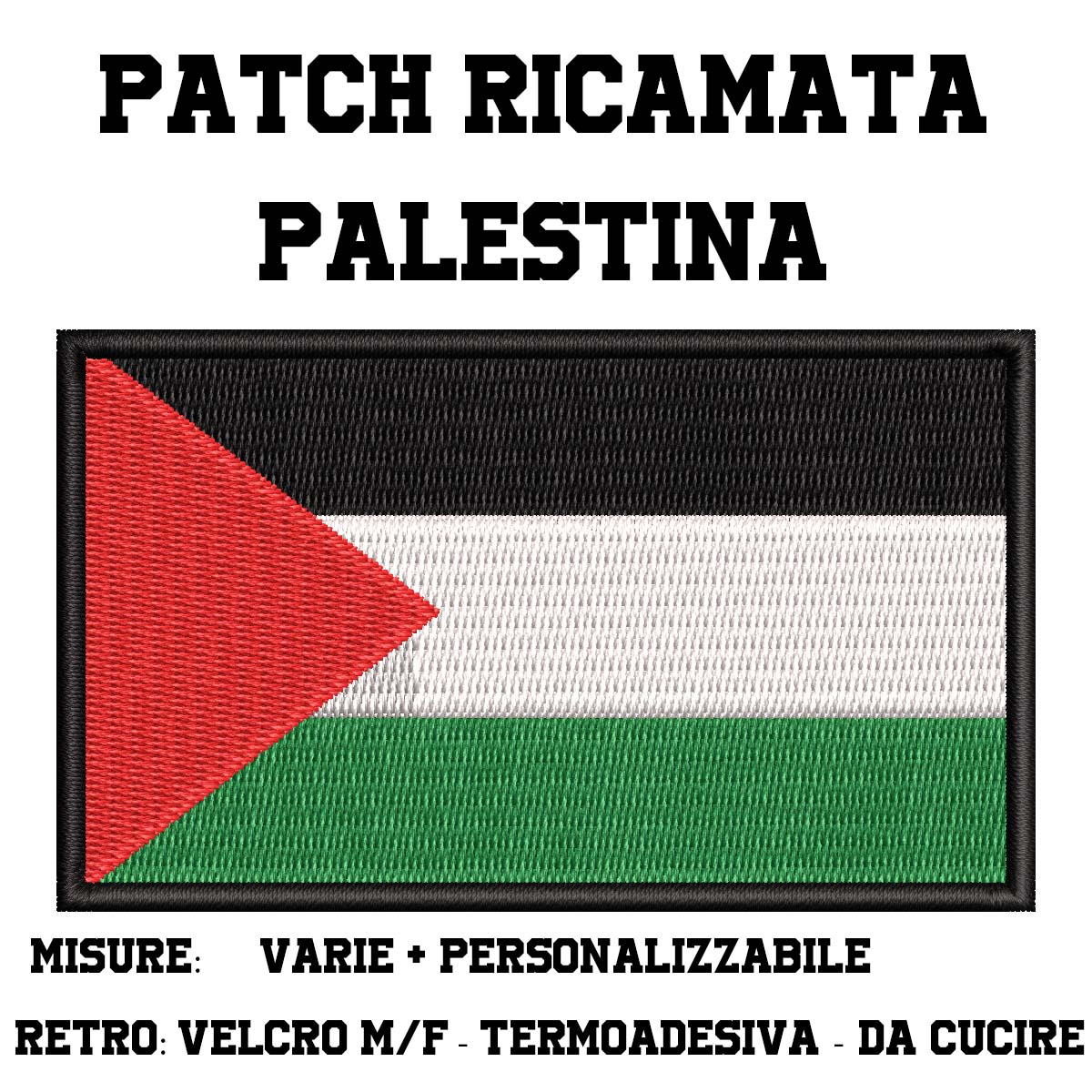 Patch Bandiera Palestinese ricamata in alta qualità