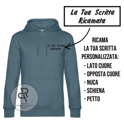 Felpa con scritta ricamata