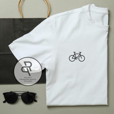 T-shirt bicicletta ricamata city bike