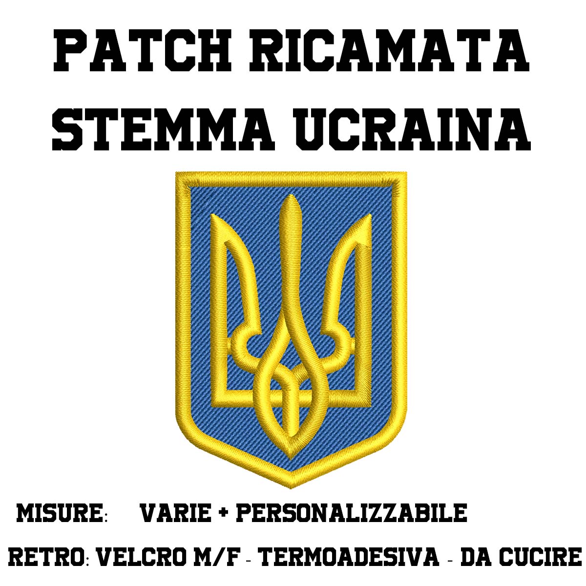 Patch stemma Ucraina ricamata