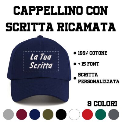 Cappellino scritta ricamata