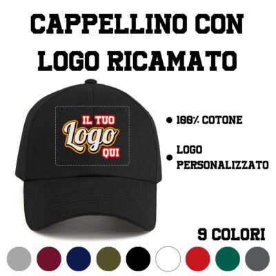 Cappellino con il logo ricamato personalizzato