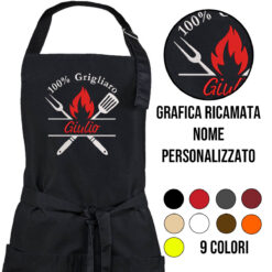 Grembiule Grigliaro 100% personalizzato ricamato