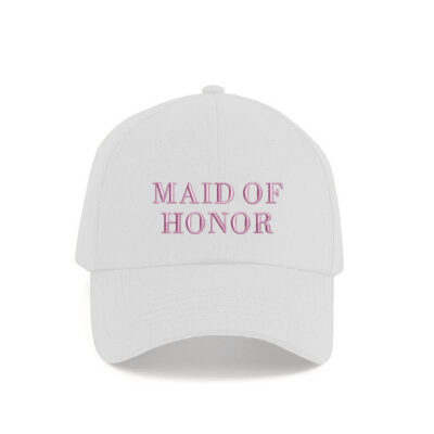 Cappellino Maid of honor scritta ricamata bianco