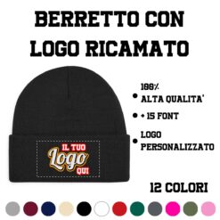 Berretto invernale personalizzato logo ricamato
