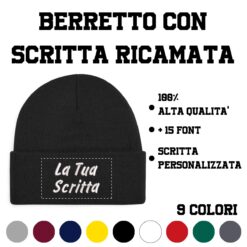 Berretto invernale con scritta ricamata