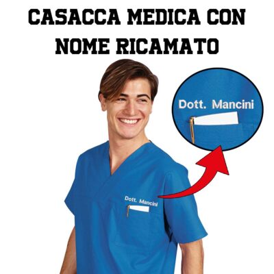 Casacca medica con nome ricamato dottore