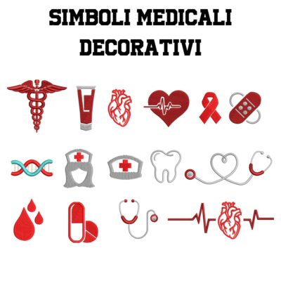 Casacca medica con nome ricamato simboli medicali decorativi