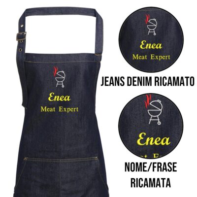 Grembiule Jeans ricamato personalizzato Enea