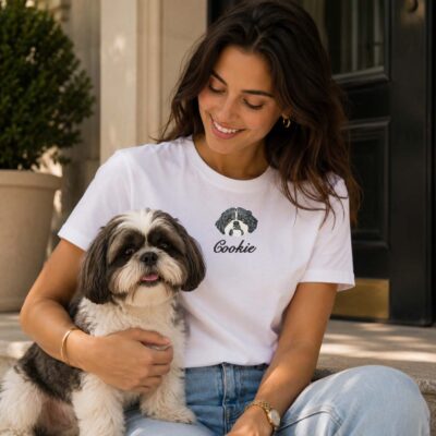 T-shirt-ricamta-cane-shih-tzu